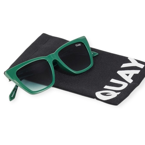 QUAY Call The Shots Sunglasses Monstera Green Frame Green Gradient Lens NWT main image 7